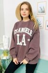 156409 Oversize Baskili Sardonlu Sweatshirt